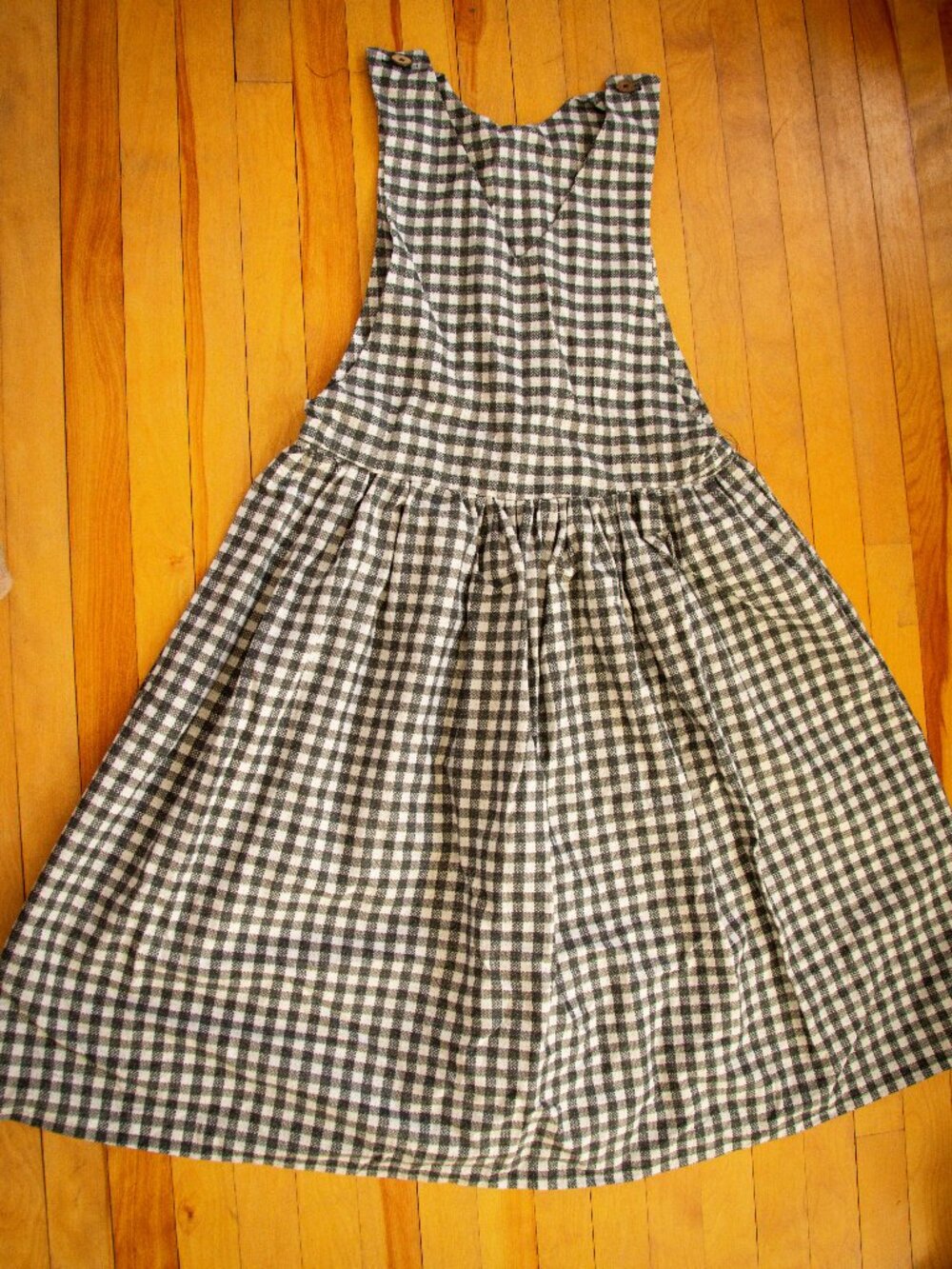 Unique Cottagecore Gingham Apron Pinafore Dress - Size S